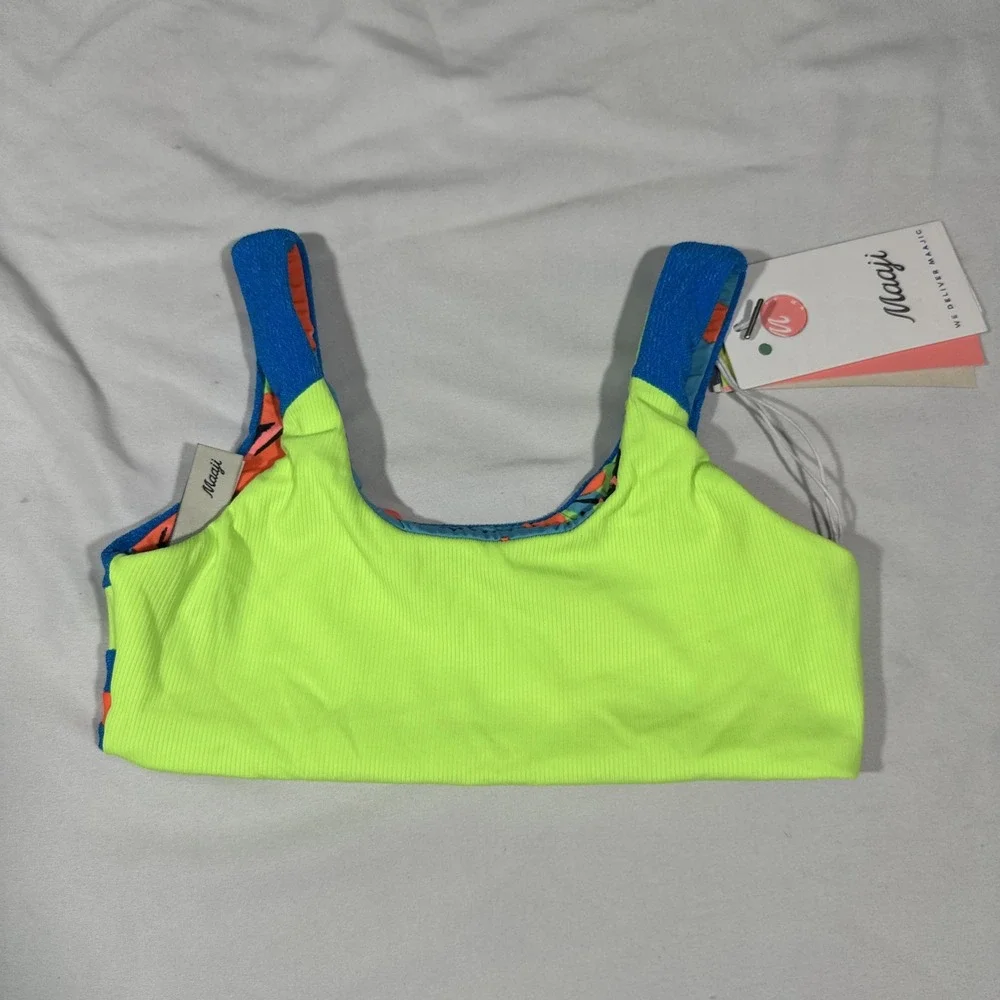 NWT Maaji [ Girls Sz 8 ] 3-Way Iceland Reversible Bikini TOP‎ ONLY #U1288